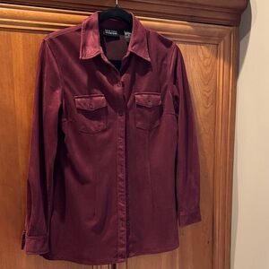 New York & Company Maroon Blouse